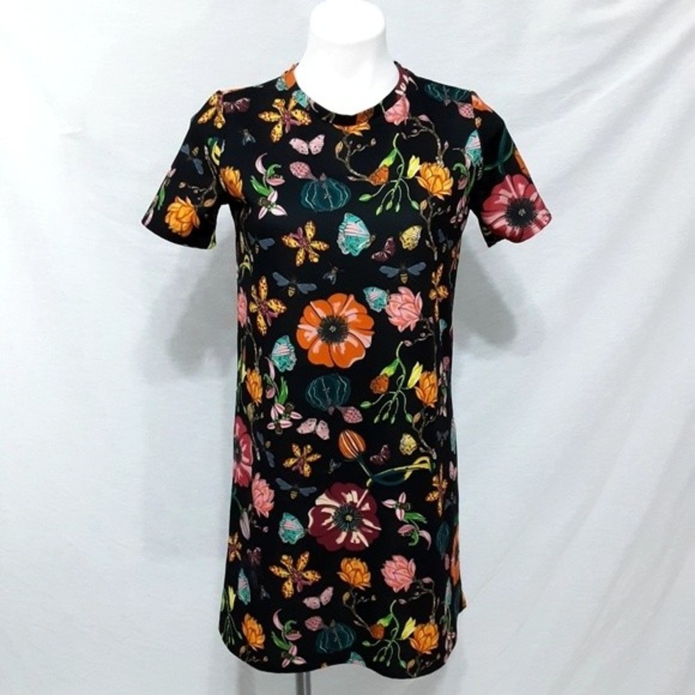 Zara Black Floral Mini Dress